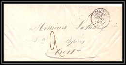 9038 LAC Marseille 1850 Pour Crest Drome Cad Type 13 Marque Postale France Lettre Cover - 1849-1876: Période Classique