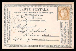 8997 LAC N 55 Ceres 15c Ambulant BES P Pontarlier Pour Verdun-sur Saone France Precurseur Carte Postale (postcard) - Voorloper Kaarten