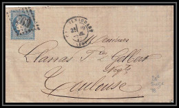 8980 LAC N 37 Ceres 20c Siege Gc 463 Castelnaudry Aude Lettre - 1849-1876: Période Classique