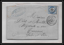 8928 LAC Entete Craplet 1874 N 60B Type 2 Ceres 25c GC 456 Besancon Doubs Bureau Pour Tournus Saone Et Loire Lettre - 1849-1876: Période Classique