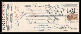 8901 Paris Albi Tarn Ferrures Bricard 1928 30c Entete Commercial Timbre Fiscal Fiscaux Sur Document - Covers & Documents