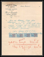 8891 Labastide Rouairoux 1926 25c X4 Platrerie Escande Entete Commercial Timbre Fiscal Quittances Fiscaux Sur Document - Covers & Documents