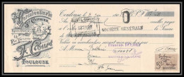 8859 Toulouse Haute-Garonne Couret 1908 5c Entete Commercial Timbre Fiscal Effet De Commerce Fiscaux Sur Document - Covers & Documents