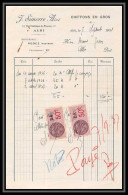 8853 Albi Tarn Chiffons Simmore 1937 Paire 50c Entete Commercial Timbre Fiscal Fiscaux Sur Document - Brieven En Documenten