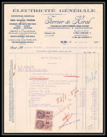 8852 Albi Tarn Electricite Ferrier 1937 Paire 25c Entete Commercial Timbre Fiscal Fiscaux Sur Document - Briefe U. Dokumente