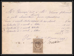 8861 10c 1885 Timbre Fiscal Fiscaux Sur Document - Covers & Documents