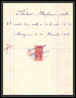 8843 Montrejeau Haute-Garonne 1937 2f Timbre Fiscal Fiscaux Sur Document - Lettres & Documents