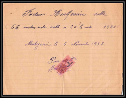 8841 Montrejeau Haute-Garonne 1937 2f Timbre Fiscal Fiscaux Sur Document - Briefe U. Dokumente