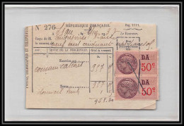 8842 1937 50c Paire Timbre Fiscal Fiscaux Sur Document - Lettres & Documents