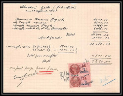 8820 Albi Tarn 1f Paire 1937 Timbre Fiscal Fiscaux Sur Document - Brieven En Documenten