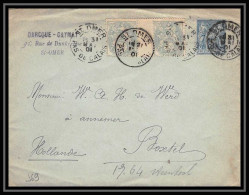8814 St Omer Sage Affranchissement Compose Blanc Millesime Boxtel Pays Bas 1901 Enveloppe Entier Postal Stationery - Standaardomslagen En TSC (Voor 1995)