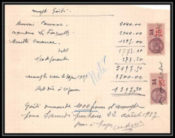 8817 75c + 25c 1937 Timbre Fiscal Fiscaux Sur Document - Covers & Documents