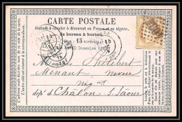 8731 LAC 1875 N 55 Ceres 15c GC 4034 Troyes Aube 1875 Chalons-sur-saone France Precurseur Carte Postale (postcard) - Voorloper Kaarten