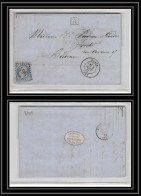8709 LAC Boite Urbaine A Blaye Gironde 1871 N 37 Ceres 20c Etiquette Verso Cassaigne France Lettre (cover) - 1849-1876: Classic Period