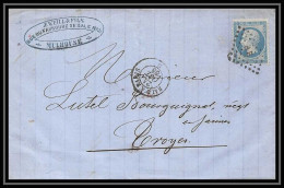 8663 LAC Mulhouse Entete Weill N 22 Napoleon Ambulant Bp Bordeaux A Paris 1865 Tour Troyes France Lettre (cover) - 1849-1876: Classic Period