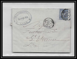 8549 LAC Entete Guerin 1880 N 90a 15c Bleu Sur Bleu Tb Type Sage Lyon Rhone St Etienne Loire France Lettre Cover - 1877-1920: Période Semi Moderne