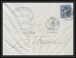 8547 LAC Entete Guerin 1880 N 90a 15c Bleu Sur Bleu Tb Type Sage Lyon Rhone St Etienne Loire France Lettre Cover - 1877-1920: Période Semi Moderne