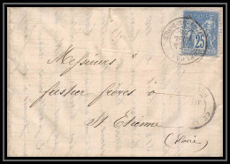 8543 LAC La Ganille 1878 TB N 79 25c Type Sage Cunlhat Puy-de-Dome St Etienne Loire France Lettre Cover - 1877-1920: Semi-Moderne