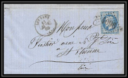 8521 LAC 1869 N 29 GC 4096 Cad Type 16 Les Vans Ardeche St Etienne Loire France Lettre Cover - 1849-1876: Classic Period
