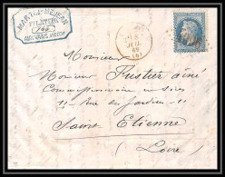 8522 LAC Entete Filateur Mejean 1869 N 29 GC 4096 Cad Type 16 Les Vans Ardeche St Etienne Loire France Lettre Cover - 1849-1876: Periodo Classico