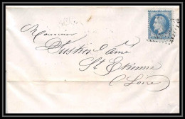 8512 LAC 1868 N 29 Napoleon 20c GC 4096 Les Vans Ardeche St Etienne Loire France Lettre Cover - 1849-1876: Periodo Classico