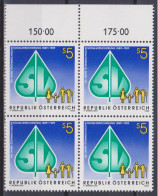 1989 , Mi 1965 ** (1) - 4 Er Block Postfrisch - 100 Jahre Sozialversicherung In Österreich - Nuovi