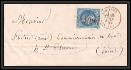 8509 LAC 1869 N 29 Napoleon 20c GC 4096 Cad Type 16 Les Vans Ardeche St Etienne Loire France Lettre Cover - 1849-1876: Classic Period