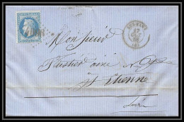 8501 LAC 1868 N 29 Napoleon 20c GC 4096 Les Vans Ardeche St Etienne Loire France Lettre Cover - 1849-1876: Période Classique