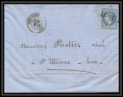 8503 LAC 1868 N 29 Napoleon 20c GC 4096 Les Vans Ardeche St Etienne Loire France Lettre Cover - 1849-1876: Klassik