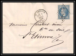 8483 LAC Entete Aubrespy 1869 N 29 Napoleon 20c GC 3495 Cad Type 16 St Ambroix Gard St Etienne Loire France Lettre - 1849-1876: Klassik