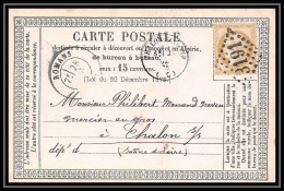 8745 LAC Bourg Les Peages N 55 Ceres 15c GC 3191 Romans Drome 1873 France Precurseur Carte Postale (postcard) - Voorloper Kaarten