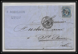 8419 LAC Entete Robichon 1870 N 29 Napoleon 20c GC 2145A Lyon Rhone St Etienne Loire France Lettre - 1849-1876: Periodo Classico