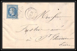 8408 LAC 1868 N 29 Napoleon 20c GC 1894 Joyeuse Ardeche St Etienne Loire France Lettre - 1849-1876: Klassik