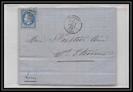 8396 LAC 1869 N 29 Napoleon 20c GC 1300 Dieulefit Drome Cad Type 16 St Etienne Loire France Lettre Cover - 1849-1876: Klassieke Periode