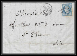 8395 LAC 1869 N 29 Napoleon 20c GC 1300 Dieulefit Drome St Etienne Loire France Lettre Cover - 1849-1876: Classic Period