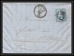 8381 LAC La Ganille = Boite Rurale B 1870 Bureau De Passe 2565 Cad Type 16 N 29 GC 1256 Cunlhat Puy-de-Dome St Etienne - 1849-1876: Classic Period