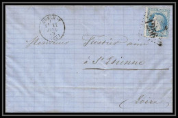 8385 LAC La Ganille = Boite Rurale B 1870 Bureau De Passe 2565 Cad Type 16 N 29 GC 1256 Cunlhat Puy-de-Dome St Etienne - 1849-1876: Classic Period