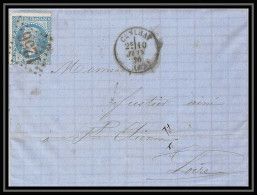 8368 LAC La Ganille = Boite Rurale B 1870 Bureau De Passe 2565 Cad Type 16 N 29 GC 1256 Cunlhat Puy-de-Dome St Etienne - 1849-1876: Période Classique