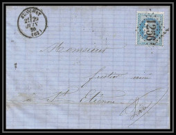 8356 LAC La Ganille = Boite Rurale B 1870 Bureau De Passe 2565 Cad Type 16 N 29 GC 1256 Cunlhat Puy-de-Dome St Etienne L - 1849-1876: Période Classique