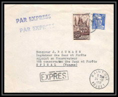 9875 N°917 Abbaye Caen St Die Vosges Pour Epinal 1953 France Lettre Express Cover - 1921-1960: Modern Tijdperk