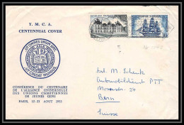 9878 Entete Ymca Union Cheretienne N°1035 Frégate La Capricieuse La Rochelle Canada Bern 1955 Suisse Swiss France Lettre - 1921-1960: Période Moderne