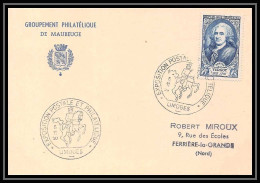 9810 Entete Goupement Philatelique De Maubeuge Limoges 1950 N°858 Jacques Turgot France Carte Postale Postcard - Gedenkstempel