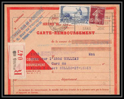 9789 Abbe Gollean Selles Sur Cher N°311 Moulin Daudet Automobile Club TTB 1937 France Lettre Contre Remboursement - 1921-1960: Modern Tijdperk