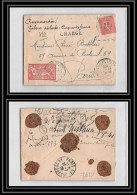 9787 Cachet De Cire N°119 Merson + 129 Paris Hotel De Ville 1905 France Lettre Charge Cover - 1877-1920: Semi-moderne Periode