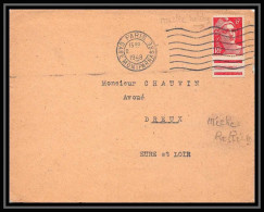 9737 Variete Meches Reliees N°721 Bord De Feuille Paris Montparnasse 1948 Dreux Eure Et Loir France Lettre Cover - Lettres & Documents