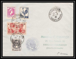 9688 Entete Ville St Amarin Coq Alger Chaines Liberation Haut Rhin 1946 Vandoeuvre Tb Affranchissement France Lettre - 1921-1960: Modern Tijdperk