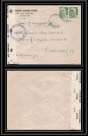 9719 Entete Galerie Leiris N°719 Gandon Paire France Guerre 1939/1945 Censure Allemagne Deutschland Lettre Cover - Guerre De 1939-45