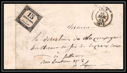 9641 Taxe Non Oblitere 1864 N°3 Ou 3b Lyon 1864 France Lettre Partielle Cover - 1859-1959 Lettres & Documents