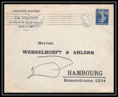 9642 Entete La Sphere Paris Bourse N°140 Semeuse Krag 6 Lignes 1912 Hambourg Allemagne Deutschland France Lettre Cover - 1921-1960: Période Moderne