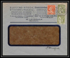 9637 Entete Leissner Electricite N°235 Semeuse Paix 284a Strasbourg 1937 France Lettre Cover - 1921-1960: Moderne
